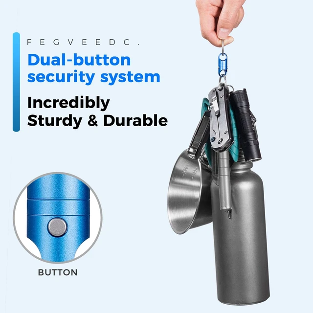 Alt view image 4 of 6 - Strong Magnet Quick Release Keychain Connector (Blue 1 Pack) | Anti-fall,Double-Pin Lock Mechanism,360° Rotatable,One-handed Operation