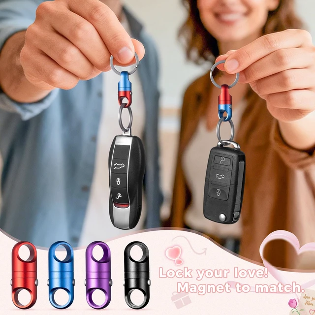 Alt view image 5 of 6 - Strong Magnet Quick Release Keychain Connector (Blue 1 Pack) | Anti-fall,Double-Pin Lock Mechanism,360° Rotatable,One-handed Operation
