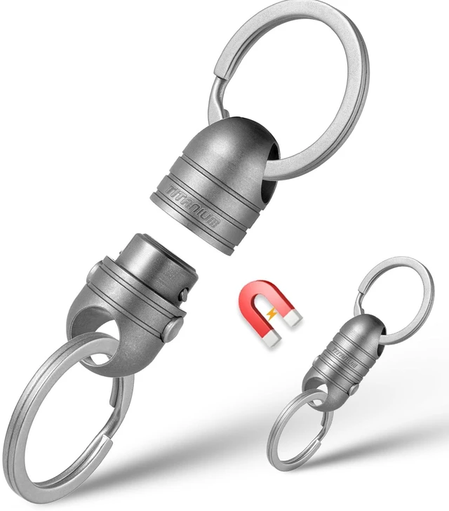 Main image of Titanium Quick Release Keychain,Detachable Pull Apart Key Chain Rings | Retractable Car Key Chain Holder for Men Women
