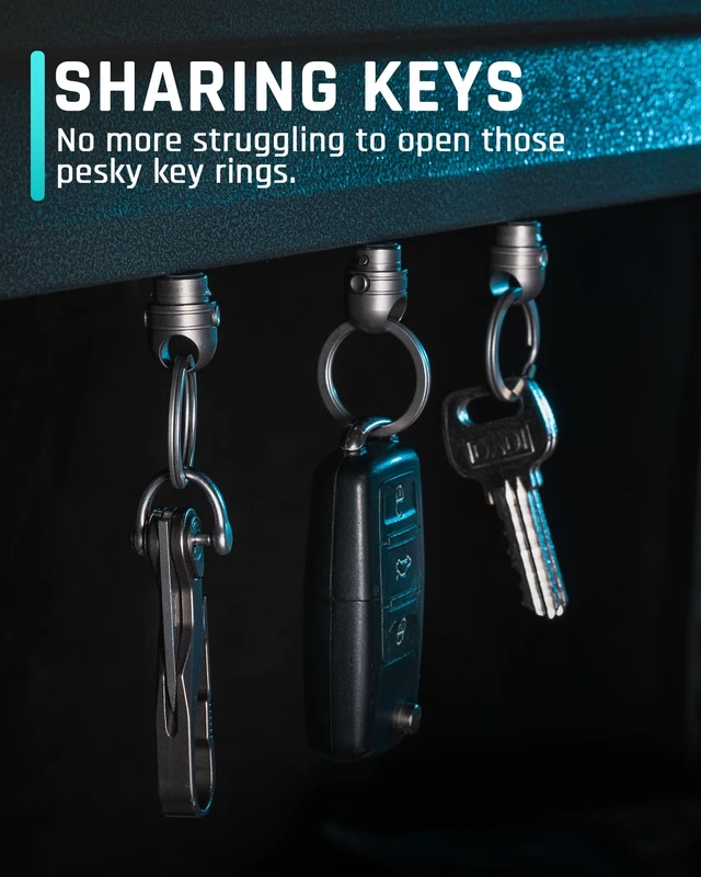 Alt view image 6 of 7 - Titanium Quick Release Keychain,Detachable Pull Apart Key Chain Rings | Retractable Car Key Chain Holder for Men Women