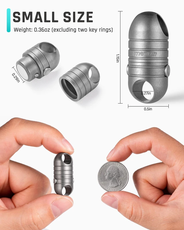 Alt view image 2 of 7 - Titanium Quick Release Keychain,Detachable Pull Apart Key Chain Rings | Retractable Car Key Chain Holder for Men Women