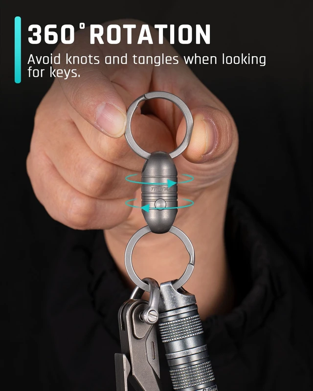 Alt view image 7 of 7 - Titanium Quick Release Keychain,Detachable Pull Apart Key Chain Rings | Retractable Car Key Chain Holder for Men Women