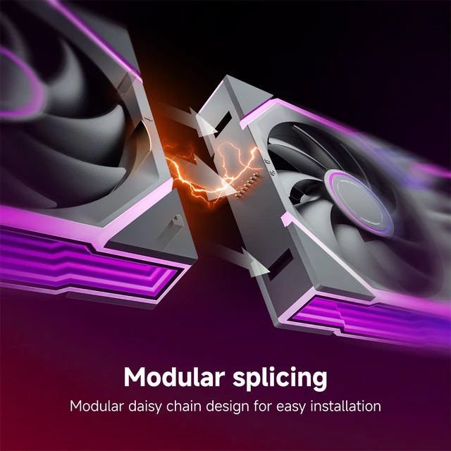 Alt view image 2 of 7 - Nyota Ultra 120mm PC Case Fan - Space-Inspired Design (Infinity Mirror + RGB Ring), 9 Blades 58.5 CFM, Modular Build, Ultra-Quiet Silicone Pads, PWM Control-Quiet Hydro Bearing