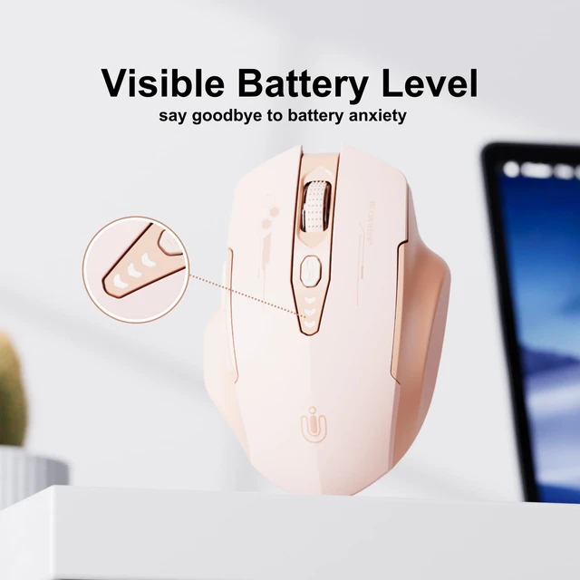 Alt view image 3 of 4 - Bluetooth Mouse, Tri-Mode Wireless, Rechargeable, 3-Device Switch | Dual Bluetooth plus 2.4G connectivity, 3-device switching and a visible rechargeable battery level.