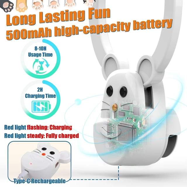 Alt view image 7 of 7 - Interactive Cat Toys for Indoor Cats, Automatic Flying Bird Feather Wand Toy for Chase Exercise Enrichment, Rechargeable Durable Safe Hanging Cat Toy for Bored Kittens & Adult Cats