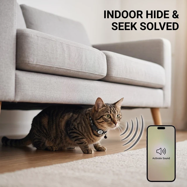 Alt view image 3 of 7 - Cat Tracker with QR Code GPS Collar for Cats Electronic Pet Locator Waterproof Compatible with Apple Find My Advanced Tracking Solution Smart Collar Ideal for Small to Large Cats No Monthly Fee
