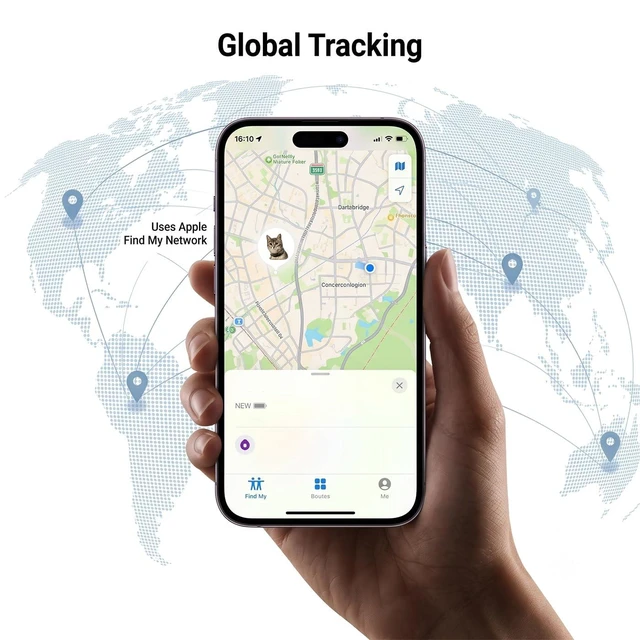 Alt view image 7 of 7 - Cat Tracker with QR Code GPS Collar for Cats Electronic Pet Locator Waterproof Compatible with Apple Find My Advanced Tracking Solution Smart Collar Ideal for Small to Large Cats No Monthly Fee