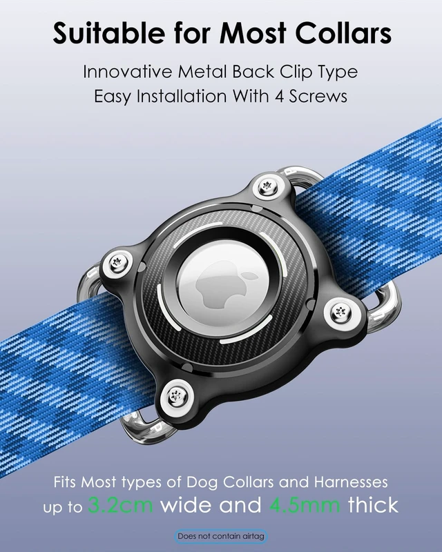 Alt view image 7 of 7 - for Airtag Holder for Dog Collar - IP68 Waterproof Airtag Dog Collar Holder with Removable Metal Clip, Sturdy TPU for Apple Airtag,Fits 0.7-1.3" Width Medium Large Collars