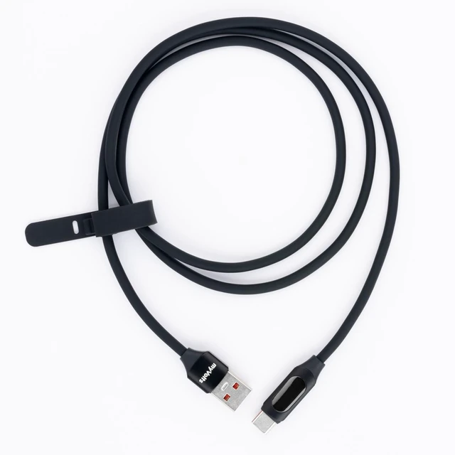 Main image of Step Up USB-A to USB-C PD Cable with LCD Power Meter, Liquorice Black