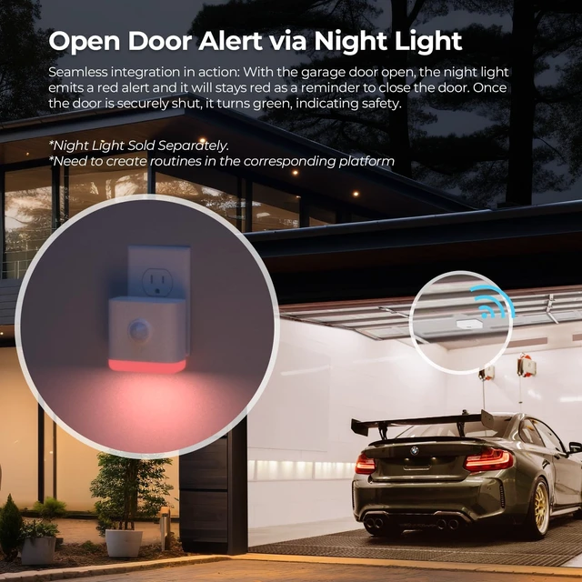 Alt view image 3 of 6 - Zigbee Smart Garage Door Tilt Sensor, Adjustable Sensitivity Levels, 2-Year Battery Life, Zigbee Hub Required