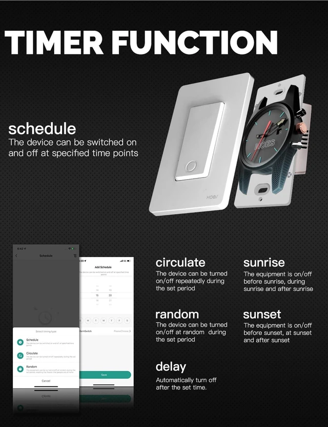 Alt view image 5 of 6 - Zigbee 3 Way Light Switch 1 Gang, Need Neutral Wire & MOES Zigbee Hub | Smart Wall Switches Single Pole, Support Home Assistant & Zigbee2MQTT, Remote Control, Work with Alexa/Google Assistant