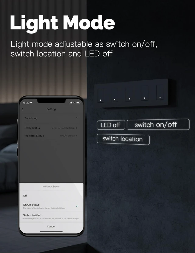 Alt view image 6 of 6 - Zigbee 3 Way Light Switch 1 Gang, Need Neutral Wire & MOES Zigbee Hub | Smart Wall Switches Single Pole, Support Home Assistant & Zigbee2MQTT, Remote Control, Work with Alexa/Google Assistant