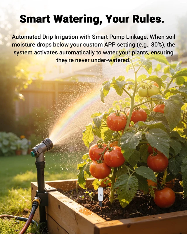 Alt view image 7 of 7 - Smart WiFi Soil Moisture Meter for Plants, 2-in-1 Sensor with App Alerts | Monitor Moisture & Temperature Remotely, Real-Time Data for Indoor/Outdoor Gardening, Houseplants Care