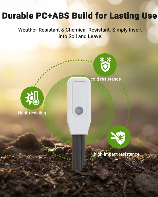 Alt view image 6 of 7 - Smart WiFi Soil Moisture Meter for Plants, 2-in-1 Sensor with App Alerts | Monitor Moisture & Temperature Remotely, Real-Time Data for Indoor/Outdoor Gardening, Houseplants Care