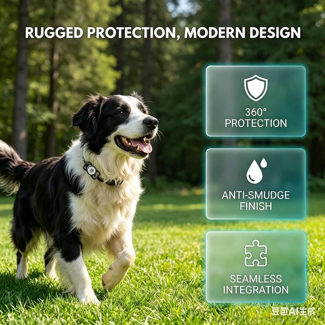 Alt view image 4 of 6 - Dog Tracker with QR Code Smart Pet Tracker for Collar No Monthly Fee Pet Location Tracker with Holder Anti-Lost Device for Pets Compatible with Apple Find My iOS Only Dog Trackers
