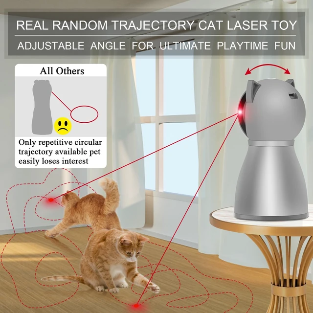 Alt view image 2 of 6 - Interactive Cat Toys Laser for Indoor Cats,Automatic Kitten Toys | 4th Gen Motion Activated Real Random Trajectory Laser Pointer Cat Toy, USB Rechargeable Cat Enrichment Toys
