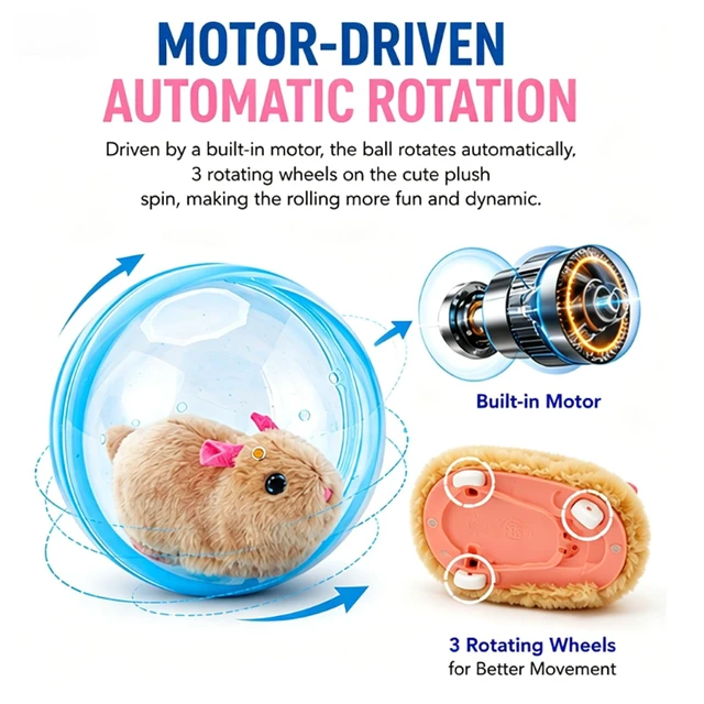 Alt view image 5 of 7 - Self-Rolling Interactive Cat Ball 360° Automatic Moving Pet Toy2026 New Self-Rolling Interactive Cat Ball Realistic Animal Automatic Moving Rolling