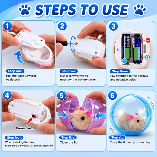 Alt view image 7 of 7 - Self-Rolling Interactive Cat Ball 360° Automatic Moving Pet Toy2026 New Self-Rolling Interactive Cat Ball Realistic Animal Automatic Moving Rolling