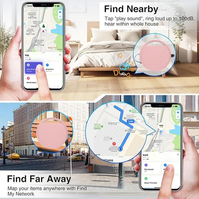 Alt view image 2 of 6 - Air Tracker Tags 4 Pack Smart Tag Bluetooth Trackers Work with Apple Find My (iOS Only), Lightweight Tag Prevent Loss of Luggage Wallets Keys Bags,Replaceable Battery,IP67 Waterproof