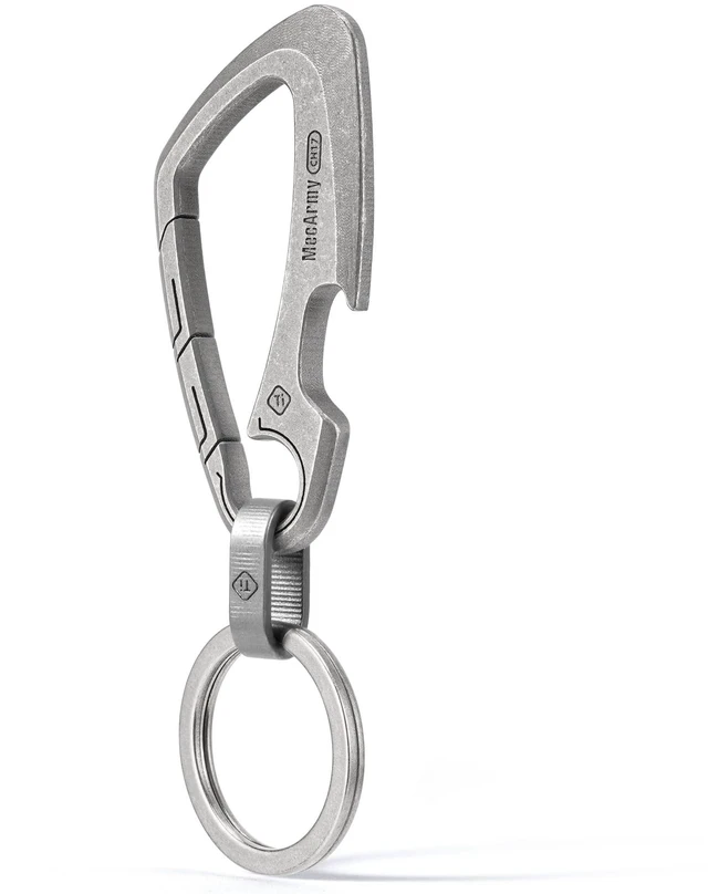 Main image of CH17 Titanium Carabiner Keychain Quick Release Key Clip, Small EDC Carabiner for Keys, Bottle Opener Keychain, Lightweight & Durable Key Ring Clip for Women Men, Heavy Duty & Outdoor Use
