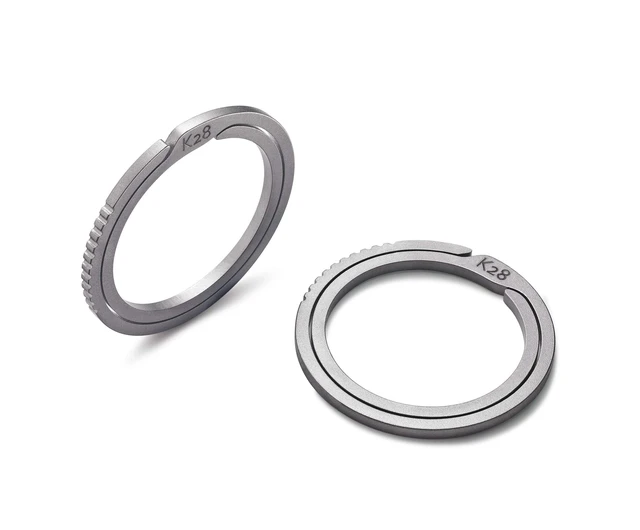 Alt view image 2 of 6 - Titanium Quick Release Keyrings Side Pushing Operation (5-Pack, K28)