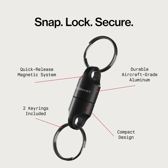 Alt view image 2 of 7 - MagConnect 3 Pack - Magnetic Quick Release KeyChain, Pull Apart Detachable Key Chain for Car Keys, Key Ring Key Holder Magnet Attachment Accessory for Men Women (3 pack)