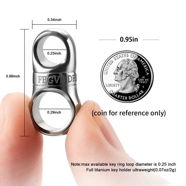 Alt view image 4 of 7 - Swivel Titanium Key Chain Ring,Keyrings Carabiner Keychain | Lightweight Key Ring Attachment, Rotate Hold Multiple Keys