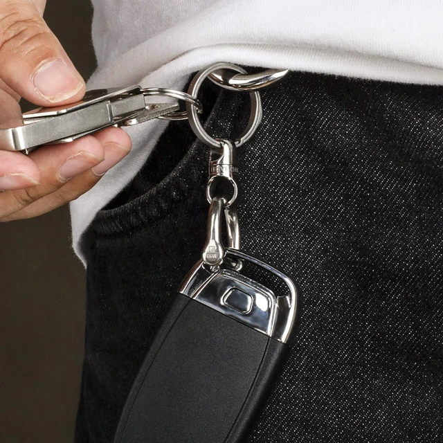 Alt view image 7 of 7 - Swivel Titanium Key Chain Ring,Keyrings Carabiner Keychain | Lightweight Key Ring Attachment, Rotate Hold Multiple Keys