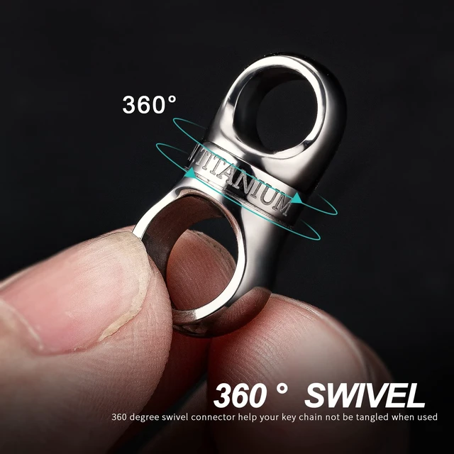 Alt view image 2 of 7 - Swivel Titanium Key Chain Ring,Keyrings Carabiner Keychain | Lightweight Key Ring Attachment, Rotate Hold Multiple Keys