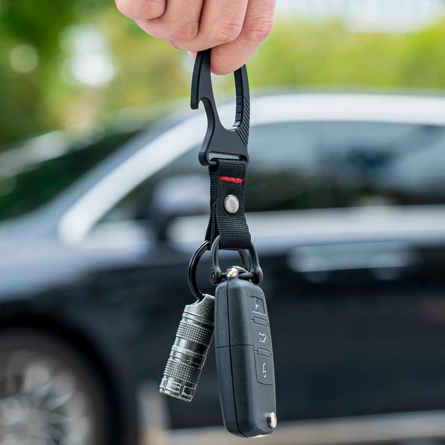 Alt view image 5 of 7 - Titanium Carabiner Bottle Opener Keychain Clip | Heavy Duty Paracord Keychain,for Car Keys