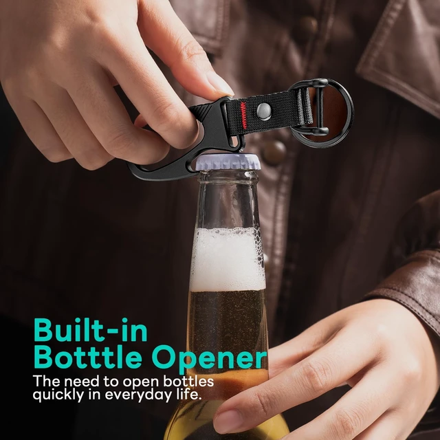 Alt view image 6 of 7 - Titanium Carabiner Bottle Opener Keychain Clip | Heavy Duty Paracord Keychain,for Car Keys