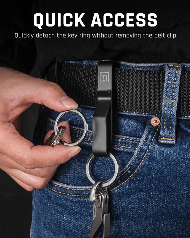 Alt view image 5 of 7 - Titanium Duty Belt Key Holder Keychain Waistband Clip (2pcs Black) | easy to attach to a belt,hold multiple keys