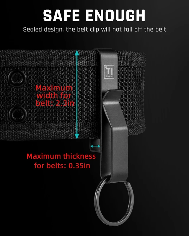 Alt view image 4 of 7 - Titanium Duty Belt Key Holder Keychain Waistband Clip (2pcs Black) | easy to attach to a belt,hold multiple keys