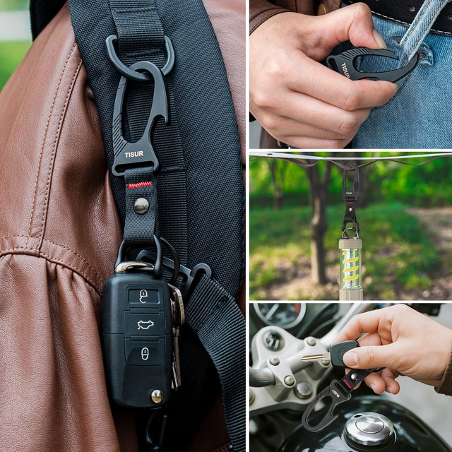 Alt view image 7 of 7 - Titanium Carabiner Bottle Opener Keychain Clip | Heavy Duty Paracord Keychain,for Car Keys