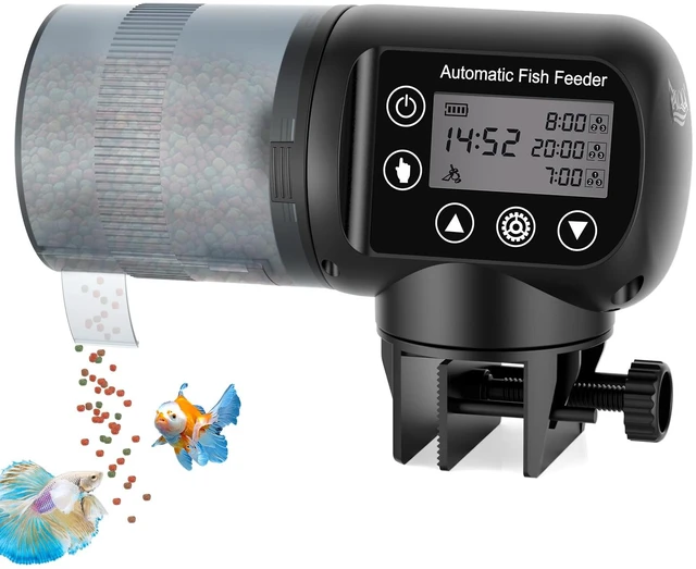 Main image of Automatic Fish Feeder for Aquarium, Moisture-Proof LCD Timer Dispenser | 200ML Large Capacity Fish Food Dispenser, Auto Feeder for Vacation, Betta Turtle Koi Goldfish Small Tank