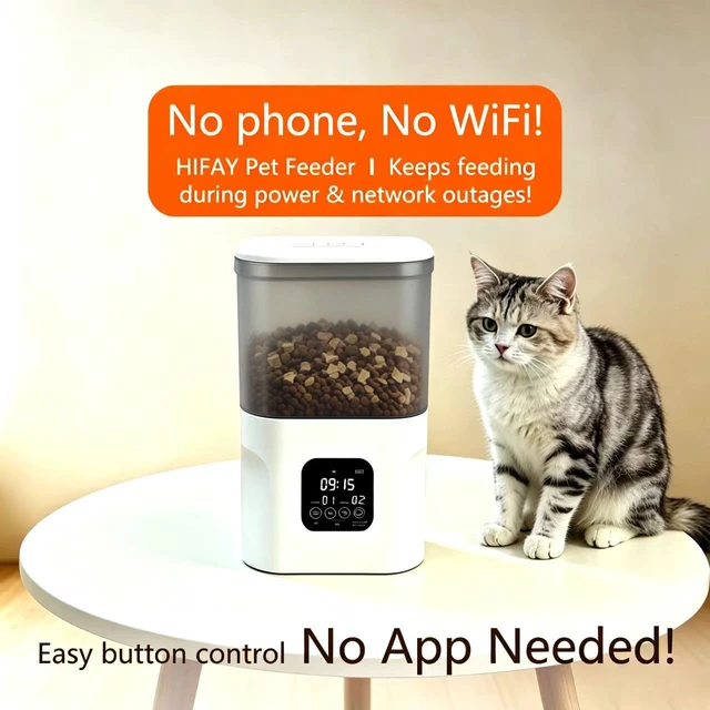 Alt view image 2 of 7 - ATX4 Automatic Cat Feeder 4L Timed Cat Dry Food Dispenser Food Dispensing Remains Functional After Power outages. New Versions Impeller Reverse Rotation Prevents Grain Jamming.