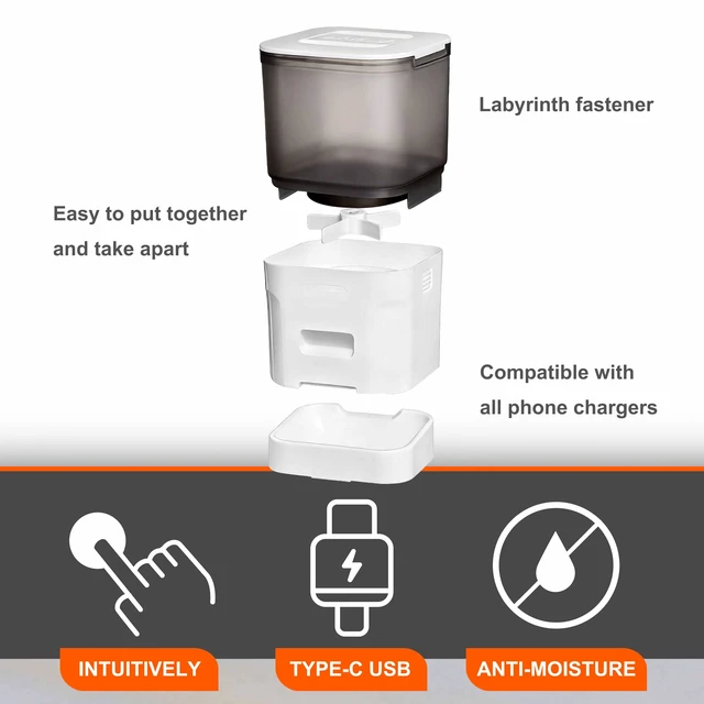 Alt view image 5 of 7 - ATX4 Automatic Cat Feeder 4L Timed Cat Dry Food Dispenser Food Dispensing Remains Functional After Power outages. New Versions Impeller Reverse Rotation Prevents Grain Jamming.