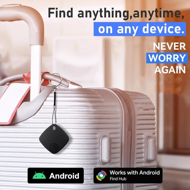 Alt view image 7 of 7 - Tracker Tags-4 Pack, Google Certified Air Tracker(Android Only) Works with Find Hub, Luggage Tracker Tags Android Worldwide Tracking with 2 Replaceable Battery, Track Keys, Wallet, Suitcases (Black)