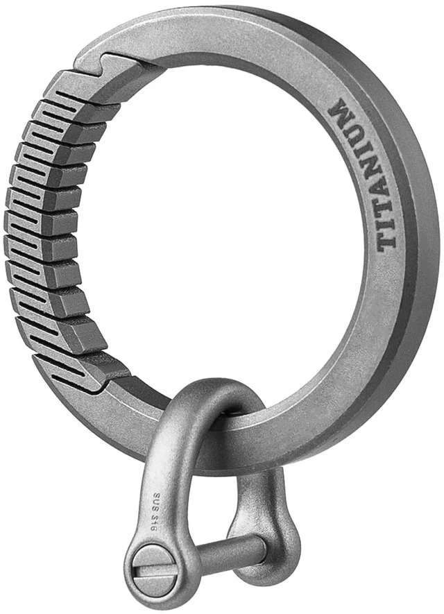 Main image of Titanium Carabiner Key Ring Clip,D Rings Keychain Grey | Quick Release Keychain,,Key Chain Clip For Men Women