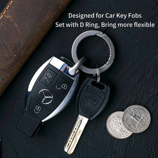 Alt view image 4 of 6 - Titanium Carabiner Key Ring Clip,D Rings Keychain Grey | Quick Release Keychain,,Key Chain Clip For Men Women