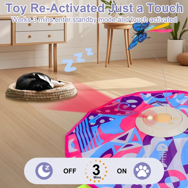 Alt view image 6 of 7 - Interactive Cat Toys for Indoor Cats, Kitten Toys for Indoor Kittens,Pink | Automatic Electronic Cat Toys for Bored Adult Cats, Stimulating Moving Cat Enrichment Toy, Hide and Seek Cat Games Toy