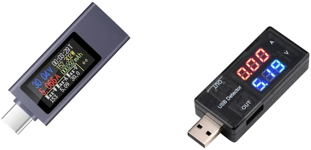 Main image of USB Meter Tester Voltage Current Tester USB Battery Checker USB C Voltage Current Voltmeter Amp Volt Ammeter Detector USB Mobile Tester USB Cable Charger Detector LED Display