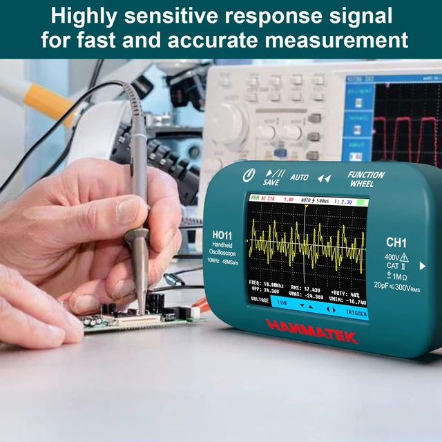 Alt view image 6 of 7 - HO11 Handheld Digital Oscilloscope - 10MHz Bandwidth, 48MSa/s High-Precision Sampling, 2.8" TFT Display, USB Rechargeable, Advanced Trigger System, Portable for Fieldwork