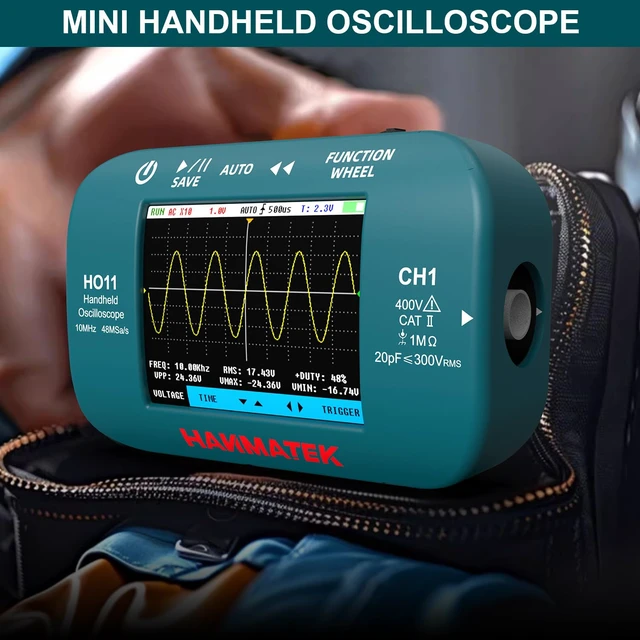 Alt view image 7 of 7 - HO11 Handheld Digital Oscilloscope - 10MHz Bandwidth, 48MSa/s High-Precision Sampling, 2.8" TFT Display, USB Rechargeable, Advanced Trigger System, Portable for Fieldwork