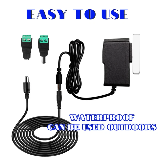 Alt view image 6 of 6 - 4 PCS 33FT(10M) Dc Power Extension Cable, 5.5mm x 2.1mm 12V Dc Extension Cord Power Adapter for Security Camera CCTV/Printers/Routers with Power Jack Adapter Connectors (2 x Male + 2 x Female)