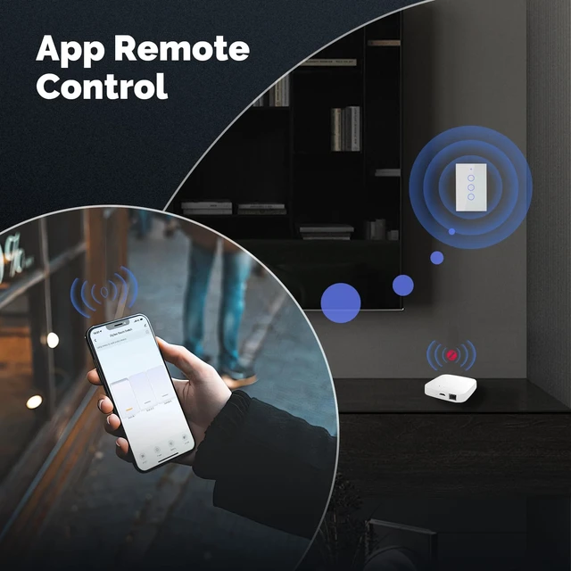 Alt view image 6 of 6 - Zigbee Smart Switch 1 Gang, Need MOES Zigbee Hub & Neutral Wire, White | Smart Light Switch, Work as Relay, Support Tuya Smart Life, Compatible with Home Assistant / Zigbee2MQTT, Glass Panel