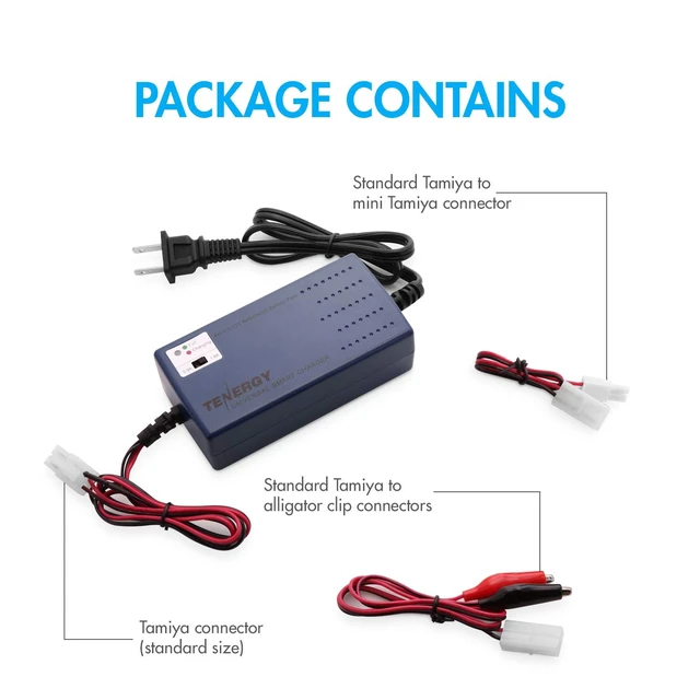 Alt view image 3 of 6 - Smart Battery Charger for NiMH/NiCd 7.2V-12V 6S-10S Battery Packs, Compatible with Standard Tamiya/Mini Tamiya/Alligator Clip Connector for RC Cars, Airplanes, Airsoft Batteries
