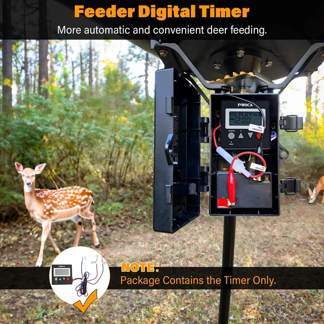 Alt view image 3 of 7 - Deer Feeder Digital Timer, 6V/12V Digital Timer for Deer Feeder Goat Feeder, Advanced Feeding Timer with Up to 8 Different Feed Times A Day, Adjustable Feed Rate and Motor Speed, 3.5" x 3.5" x 0.75"