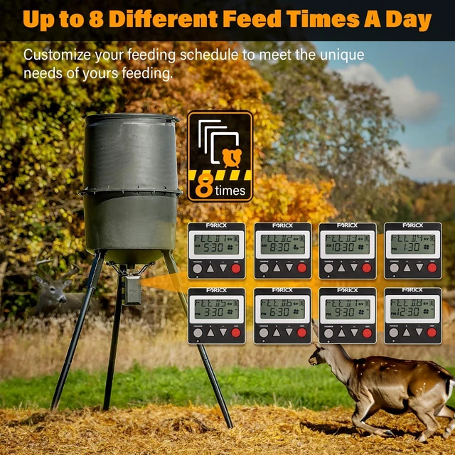 Alt view image 5 of 7 - Deer Feeder Digital Timer, 6V/12V Digital Timer for Deer Feeder Goat Feeder, Advanced Feeding Timer with Up to 8 Different Feed Times A Day, Adjustable Feed Rate and Motor Speed, 3.5" x 3.5" x 0.75"