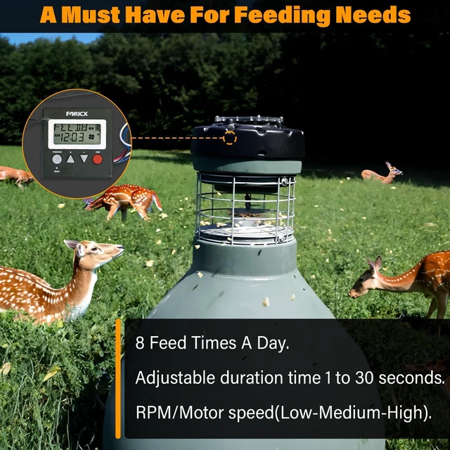 Alt view image 7 of 7 - Deer Feeder Digital Timer, 6V/12V Digital Timer for Deer Feeder Goat Feeder, Advanced Feeding Timer with Up to 8 Different Feed Times A Day, Adjustable Feed Rate and Motor Speed, 3.5" x 3.5" x 0.75"